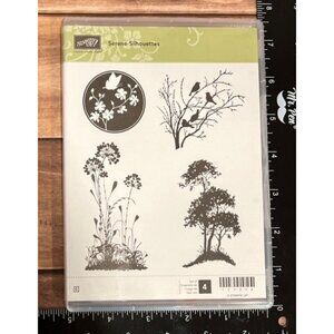 127324 Stampin Up! Serene Silhouettes Rubber Stamp Set bird tree botanical